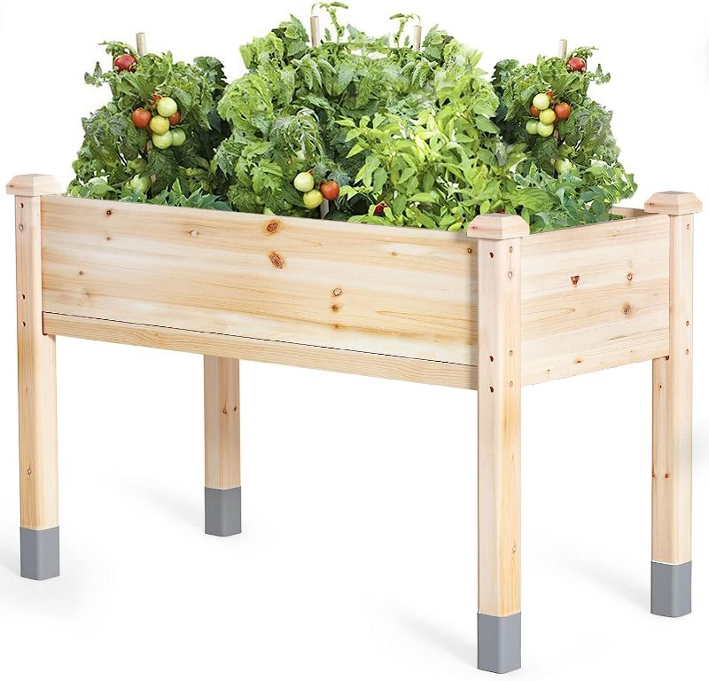 Photo 1 of 
MIXC Wooden Raised Garden Bed with Legs, 48”L X 24”W, Elevated Reinforced Large Planter Box for Vegetable Flower Herb