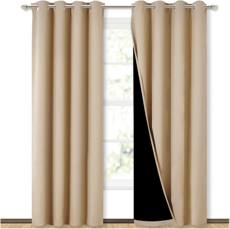Photo 1 of  Living Room Completely Shaded Draperies, Privacy Protection & Noise Reducing Rod Pocket Drapes, Black Lined Rod Pocket Window Treatment Curtain...
Size:W52 x 24 ONE(1) PANEL

