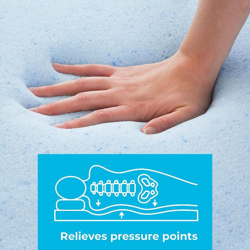 Photo 1 of  2 Inch Memory Foam Mattress Topper, Gel Infused Twin XL Mattress Topper, CertiPUR-US Certified
