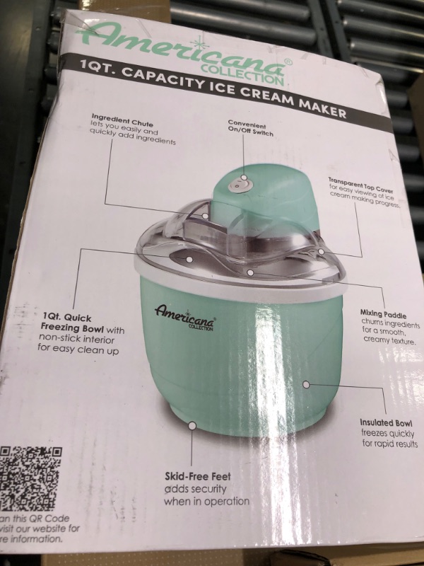 Photo 1 of Americana Collection Elite EIM520M 1 Quart Automatic Easy Homemade Electric Ice Cream Maker, Frozen Yogurt, Sorbet, Gelato Treat, with Recipes, Mint