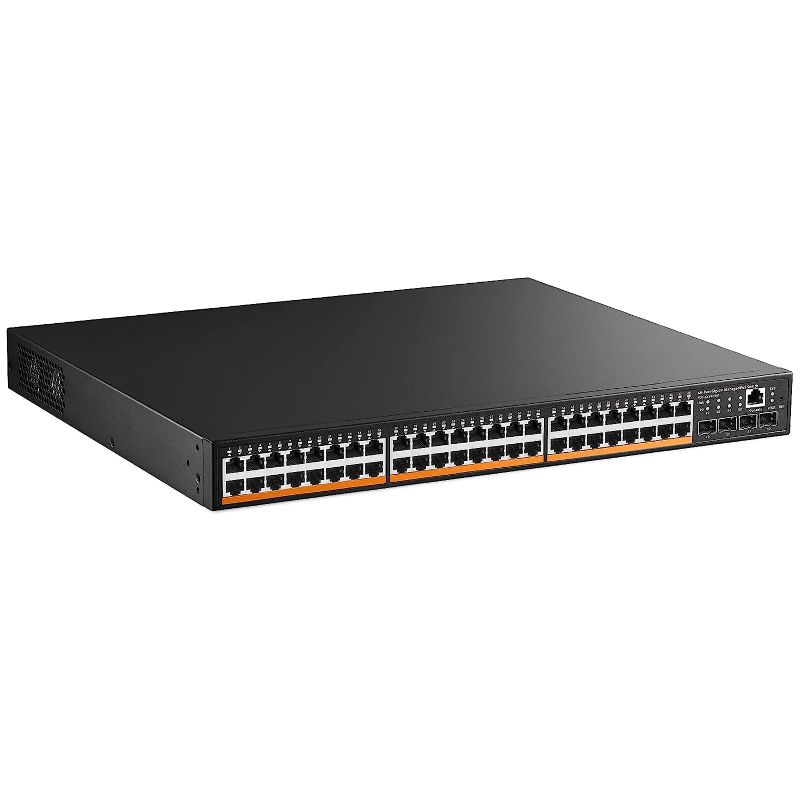 Photo 1 of MokerLink 48 Port PoE Gigabit Managed Switch, 4x1G SFP, IEEE802.3af/at/bt 600W, VLAN/Qos/PoE/Security Web/Cli L2 Managed Rackmount Switch
