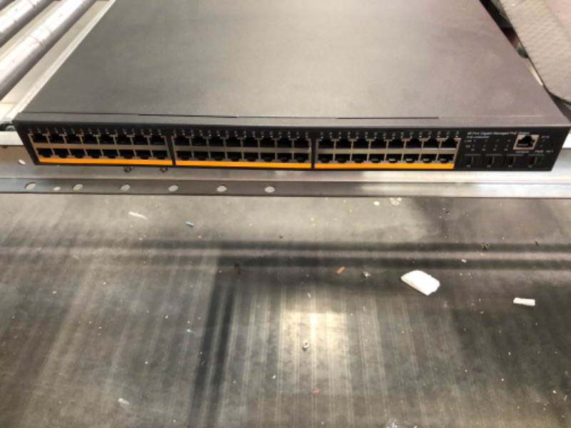 Photo 3 of MokerLink 48 Port PoE Gigabit Managed Switch, 4x1G SFP, IEEE802.3af/at/bt 600W, VLAN/Qos/PoE/Security Web/Cli L2 Managed Rackmount Switch
