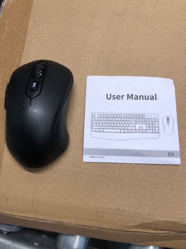 Photo 1 of Wireless Keyboard and Mouse Combo, EDJO 2.4G Full-Sized Ergonomic Computer Keyboard with Wrist Rest and 3 Level DPI Adjustable Wireless Mouse for Windows, Mac OS Desktop/Laptop/PC black