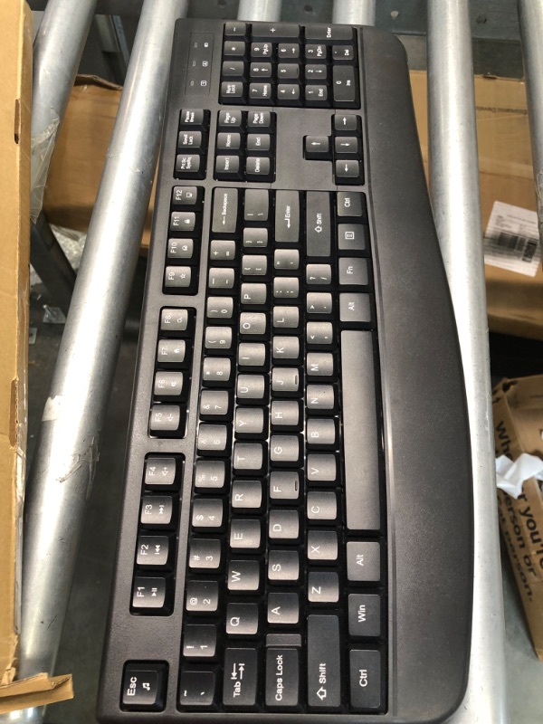 Photo 1 of Wireless Keyboard and Mouse Combo, EDJO 2.4G Full-Sized Ergonomic Computer Keyboard with Wrist Rest and 3 Level DPI Adjustable Wireless Mouse for Windows, Mac OS Desktop/Laptop/PC black