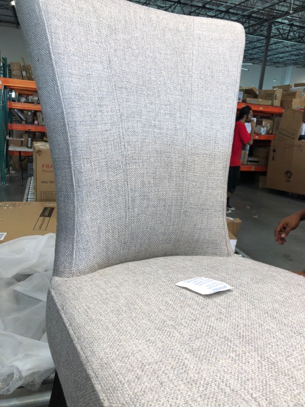 Photo 3 of Amazon Brand – Stone & Beam Reinhart Classic Upholstered Dining Chair, 20.5"W, Set of 2, Light Gray
