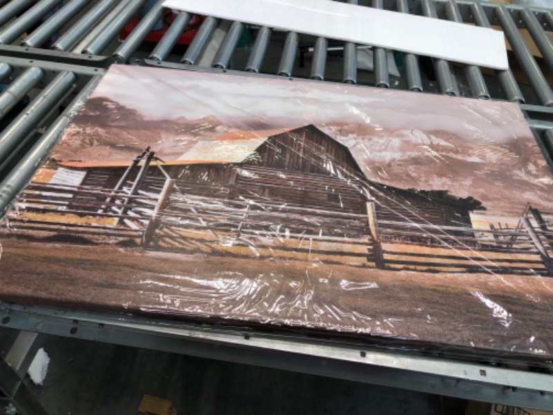 Photo 3 of Barn Canvas Wall Art Grand Teton Mountain Landscape Wall Decor Country Pictures Painting for Living Room Office National P...
 