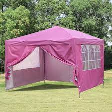 Photo 1 of 10 x 10 ft Pop-Up Canopy Tent Gazebo for Beach Tailgating Party (Pink2)
