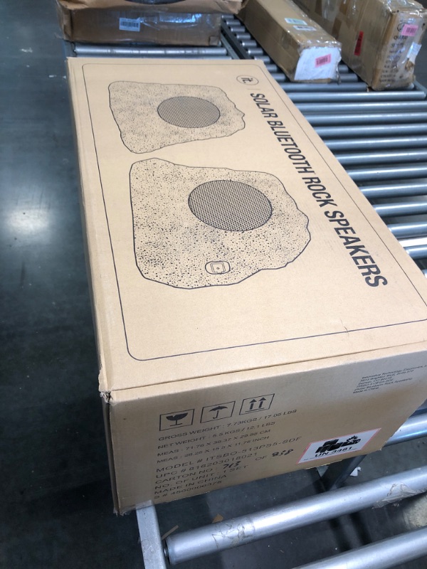 Photo 1 of Innovative Technology Outdoor Rock Speaker Pair - Wireless Bluetooth Speakers for Garden, Patio, Waterproof, Built for all Seasons & Solar Powered with Rechargeable Battery, Music Streaming - Charcoal