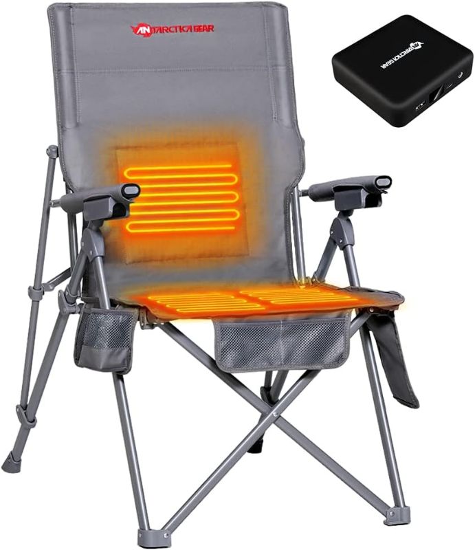 Photo 1 of ANTARCTICA GEAR Heated Camping Chair with 12V 16000mAh Battery Pack, Heated Portable Chair, Perfect for Camping, Outdoor Sports, Picnics, and Beach Party, with 5 Pockets