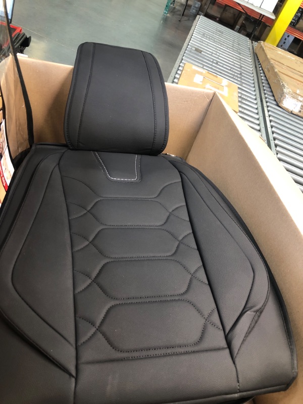 Photo 2 of OASIS AUTO Car Seat Covers Accessories Full Set Premium Nappa Leather Cushion Protector Universal Fit for Most Cars SUV Pick-up Truck, Automotive Vehicle Auto Interior Décor (OS-001 Black) FULL SET BLACK