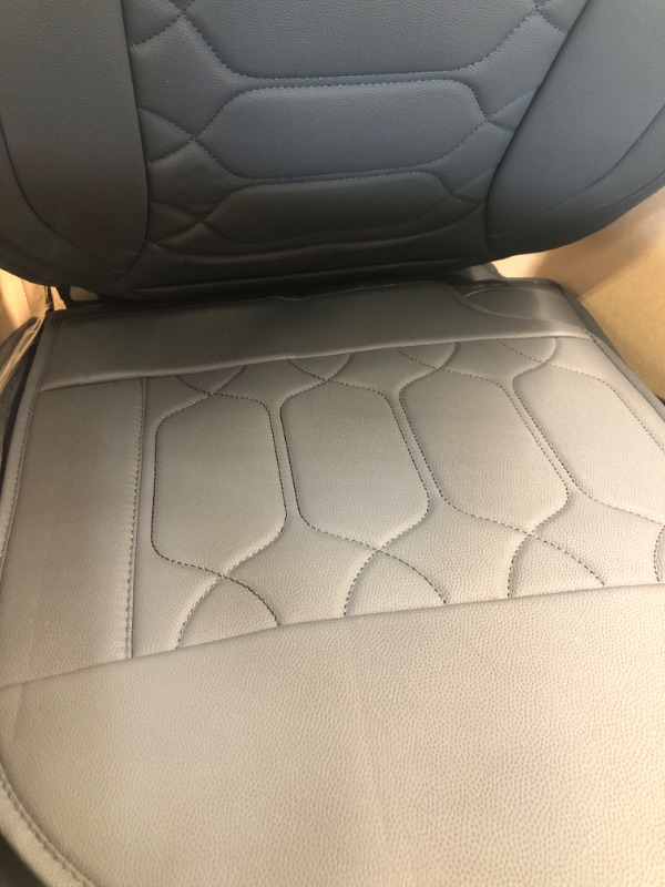 Photo 3 of OASIS AUTO Car Seat Covers Accessories Full Set Premium Nappa Leather Cushion Protector Universal Fit for Most Cars SUV Pick-up Truck, Automotive Vehicle Auto Interior Décor (OS-001 Black) FULL SET BLACK