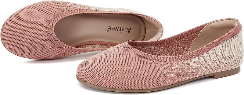 Photo 1 of Ataiwee Women's Wide Width Flat Shoes?Plus Size Round Toe Slip on Wide Ballet Shoes (Size- 9 Wide)
