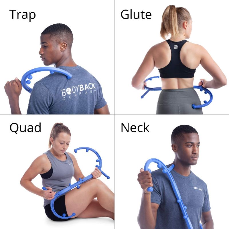 Photo 1 of Body Back Buddy Elite – USA Made – Trigger Point Massage Tool, Shoulder Neck Back Handheld Self Massager, Manual Massage Cane, Hook, Muscle Knot Remover with Instructions, Patented (Blue)
