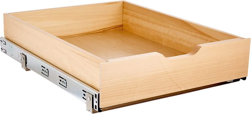 Photo 1 of (Upgraded Slider) Fully Assembled Soft Close Wooden Drawer Organizer Pull Out Under Cabinet Sliding Shelf Base Kitchen Bathroom Vanity Under Sink Pull Out Organizer Drawer Roll Out Wood Storage Shelve 20 Inch (20''W x 22''D)