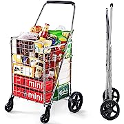 Photo 1 of 
Wellmax WM99024S Grocery Utility Shopping Cart, Easily Collapsible and Portable to Save Space and Heavy Duty, Light Weight Trolley with Rolling Swivel WheelsWellmax WM99024S Grocery Utility Shopping Cart, Easily Collapsible and Portable to Save Space and