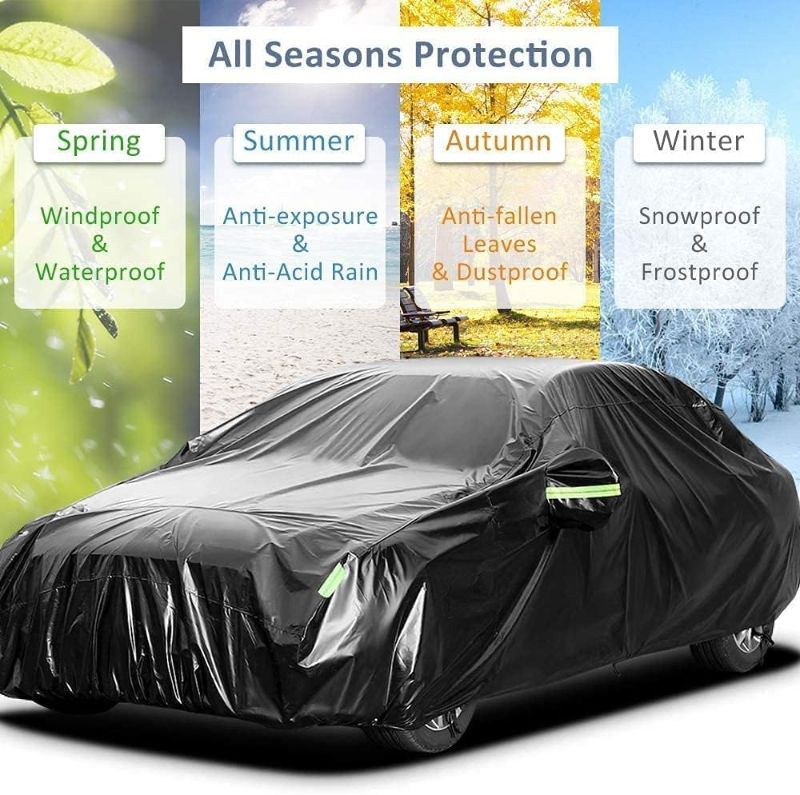 Photo 1 of  Car Cover Waterproof for All Weather Rain Snowproof UV Protection Windproof Outdoor Full Car Cover Universal Fit for Sedan 