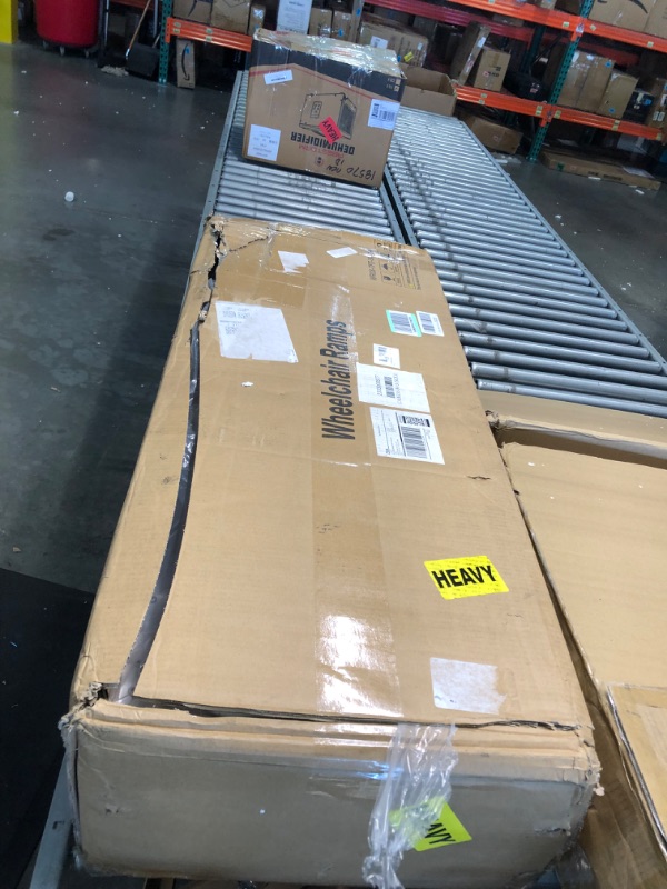 Photo 1 of 7FT Wheelchair Ramp, Portable Wheelchair Ramp for Home, Aluminum Wheelchair Ramp for Steps, Non-Skid Threshold Ramp for Doorways, Curbs, Foldable Mobility Scooter Ramp
