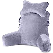 Photo 1 of 
Reading Pillow-Bed Rest Pillow with Detachable Neck Roll & Higher Support Arm for Sitting in Bed Couch or Floor-Backrest Reading Pillow Adult Back Pillow for Reading/Watching TV/Gaming/RelaxingReading Pillow-Bed Rest Pillow with Detachable Neck Roll & Hi