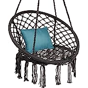 Photo 1 of Best Choice Products Handwoven Cotton Macramé Hammock Hanging Chair Swing for Indoor 