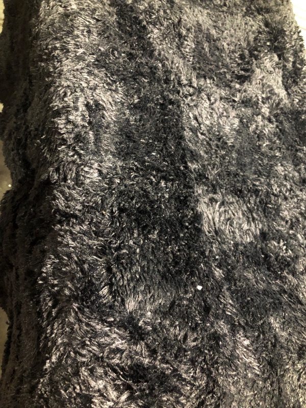 Photo 1 of  8x10 Area Rugs Black Super Soft Fluffy Upgrade Sponge Non-Slip No Shedding for Living Room Bedroom Girls/Boys Room Dorm Playroom Lounge Home Decor
