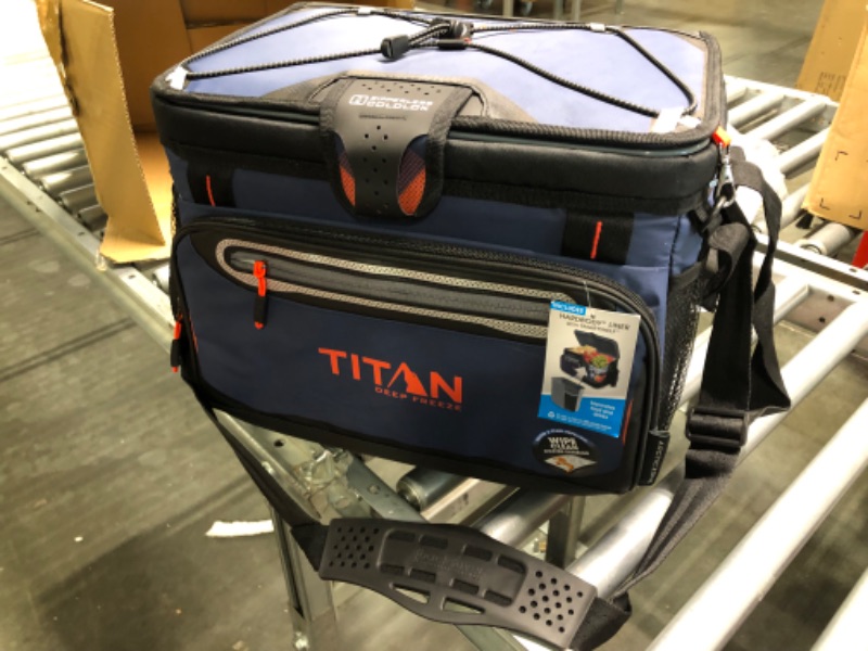 Photo 3 of Arctic Zone Titan Deep Freeze Cooler - 30 Can Zipperless Hardbody Cooler - Navy Blue with Deep Freeze Insulation, HardBody Liner, and SmartShelf