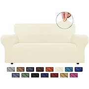 Photo 1 of 
4 Pieces Sofa Covers Stretch Velvet Couch Covers for 3 Cushion Sofa Slipcovers Soft Sofa Slip Covers Furniture Covers with 3 Individual Seat Cushion Covers, Machine Washable (M, Ivory)