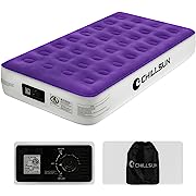 Photo 1 of 
CHILLSUN Twin Air Mattress with Built-in Pump - 2 Mins Quick Inflate/Deflate Double Height Inflatable Mattress for Camping, Home & Portable Travel - Adjustable Blow Up Mattress, Durable WaterproofCHILLSUN Twin Air Mattress with Built-in Pump - 2 Mins Qui