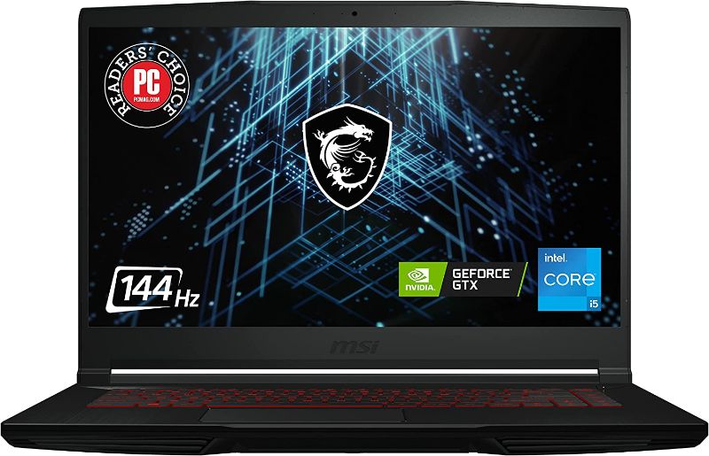 Photo 1 of MSI GV15 15.6" 144Hz Gaming Laptop: Intel Core i5-11400H GTX 1650 8GB 256GB NVMe SSD, Wi-Fi 6, USB Type-C, Nahimic 3 Audio Immersion, Win 11: Black 11SC-633