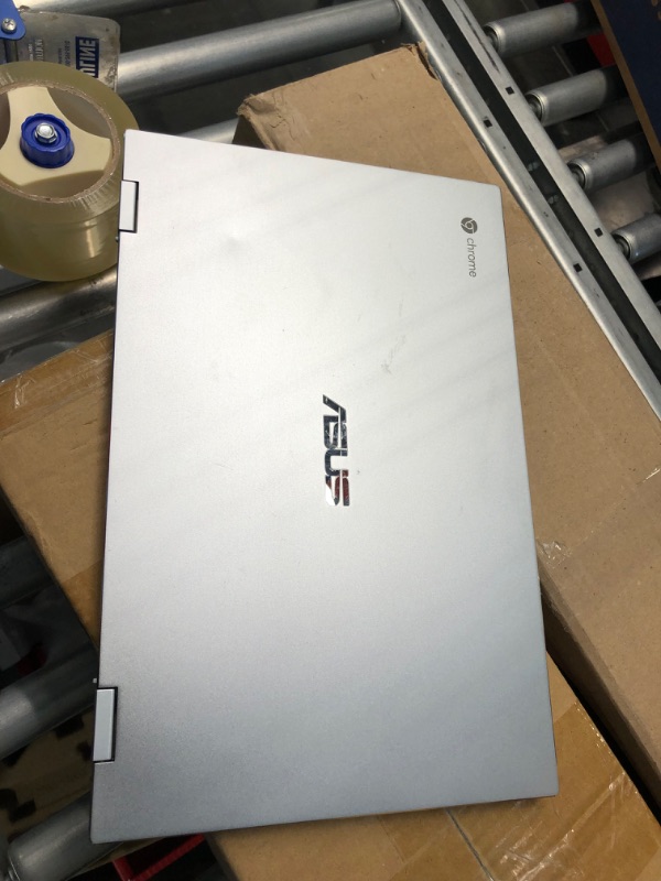 Photo 3 of ASUS Chromebook Flip C433 2 in 1 Laptop, 14" Touchscreen FHD NanoEdge Display, Intel Core m3-8100Y Processor, 8GB RAM, 64GB eMMC Storage, Backlit Keyboard, Silver, Chrome OS, C433TA-AS384T
unable to test, SELL FOR PART ONLY