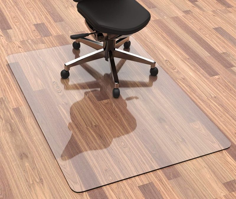 Photo 1 of HOMEK Office Chair Mat for Hardwood Floor, 1/8"  45x53" Crystal Clear Desk Chair Mat for Hard Floors, Good for Desks, Office and Home, Protects Floors
