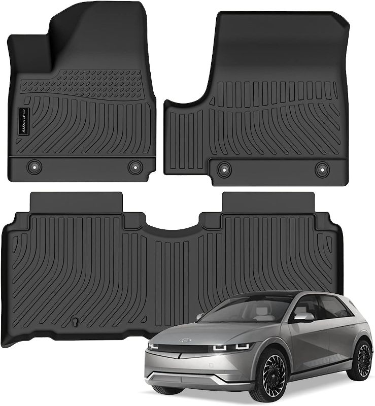 Photo 1 of Auxko All Weather Floor Mats Compatible with Hyundai IONIQ 5 2022 2023 with Unmoveable Console(Not Limited) TPE Rubber Liners All Season Guard Odorless Anti-Slip Mats
