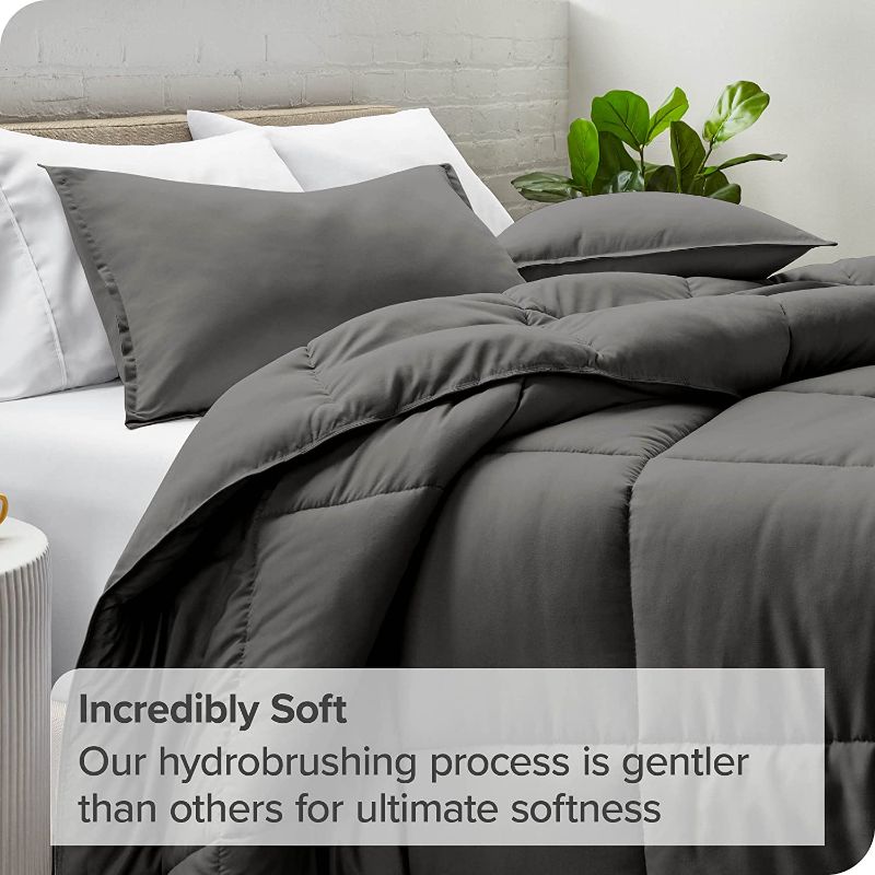 Photo 1 of Bare Home Comforter Set - Full Size - Ultra-Soft - Goose Down Alternative - Premium 1800 Series - All Season Warmth (Full, Grey)

