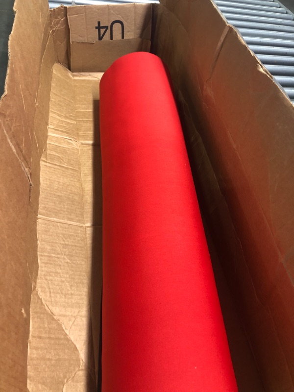 Photo 1 of 27 Inch x 15 Feet Neoprene Floor Runner - Reusable Floor Protection Slip Proof Surface, Non-Skid Bottom, Protect All Floor Surfaces | Great for Businesses and Homes (RED) (RED)
