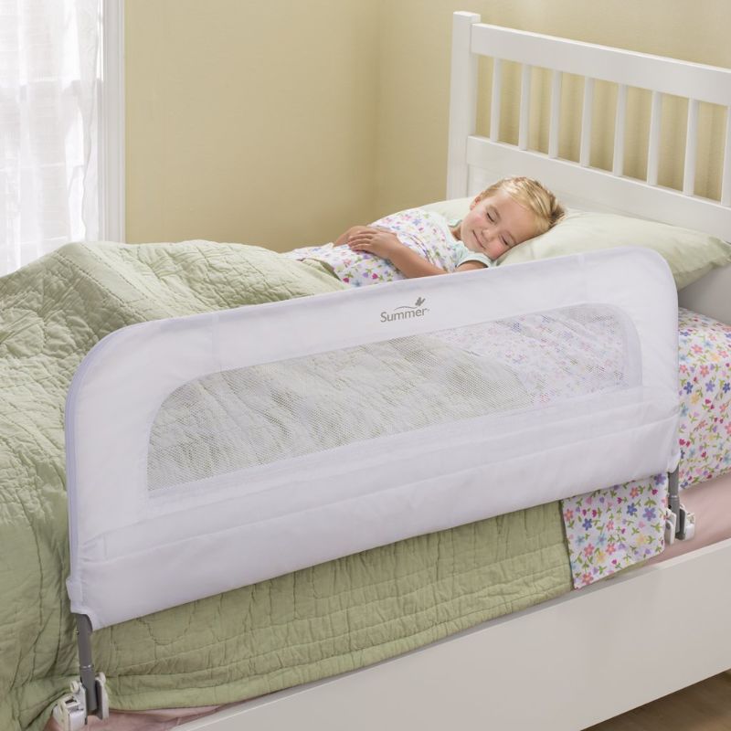 Photo 1 of Summer® Single Fold Safety Bedrail, White, Metal and Fabric Bedrail for Toddlers, 42.5” Long, Fits Twin, Full, and Queen Beds and Accommodates Thick Mattresses and Platform Beds
