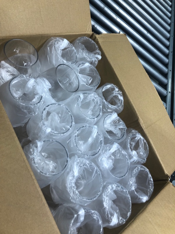 Photo 1 of 36 Pack Plastic Stemless Wine Glasses Disposable 12 Oz Clear Plastic Wine Cups Shatterproof Recyclable 
