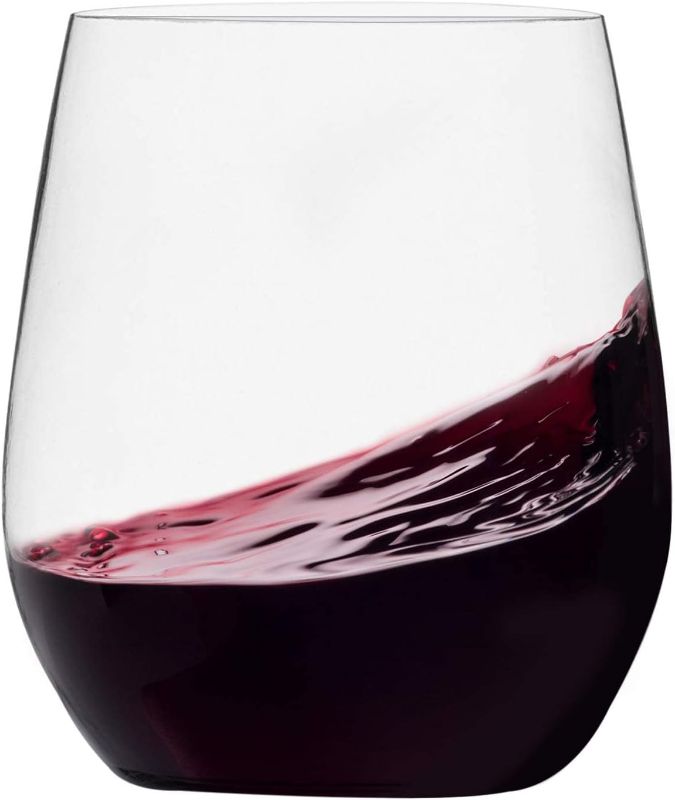 Photo 1 of 36 Pack Plastic Stemless Wine Glasses Disposable 12 Oz Clear Plastic Wine Cups Shatterproof Recyclable 
