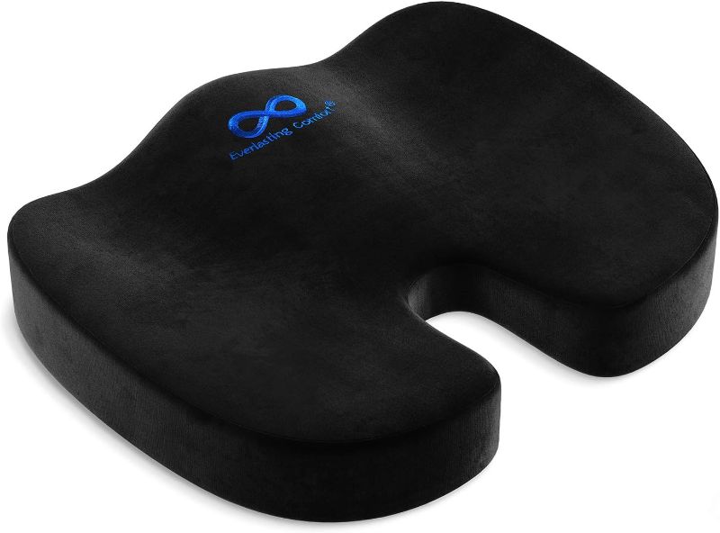 Photo 1 of  Seat Cushion, Office Chair Cushions Butt Pillow for Car Long Sitting, Memory Foam Chair Pad for Back, Coccyx, Tailbone Pain Relief (Black)
