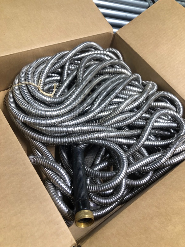 Photo 2 of 
Rosy Earth Metal Garden Hose 25 FT - 304 Stainless Steel Water Hose 25 FT - Expandable Short Flexible Garden Hose,no Kink Explosion, no BiteRosy Earth Metal Garden Hose 25 FT - 304 Stainless Steel Water Hose 25 FT - Expandable Short Flexible Garden Ho…