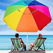Photo 1 of AMMSUN 6.5 Foot Heavy Duty HIGH Wind Beach Umbrella with tilt Sun Shelter, UV 50+ Protection Outdoor Sunsha…