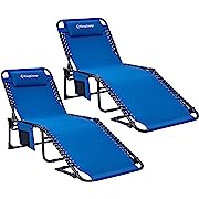 Photo 1 of 
KingCamp 5-Position Folding Chaise Lounge Chair for Outside, Sunbathing Portable Heavy-Duty Camping Reclining Chair (2, Blue)KingCamp 5-Position Folding Chaise Lounge Chair for Outside, Sunbathing Portable Heavy-Duty Camping Recli…