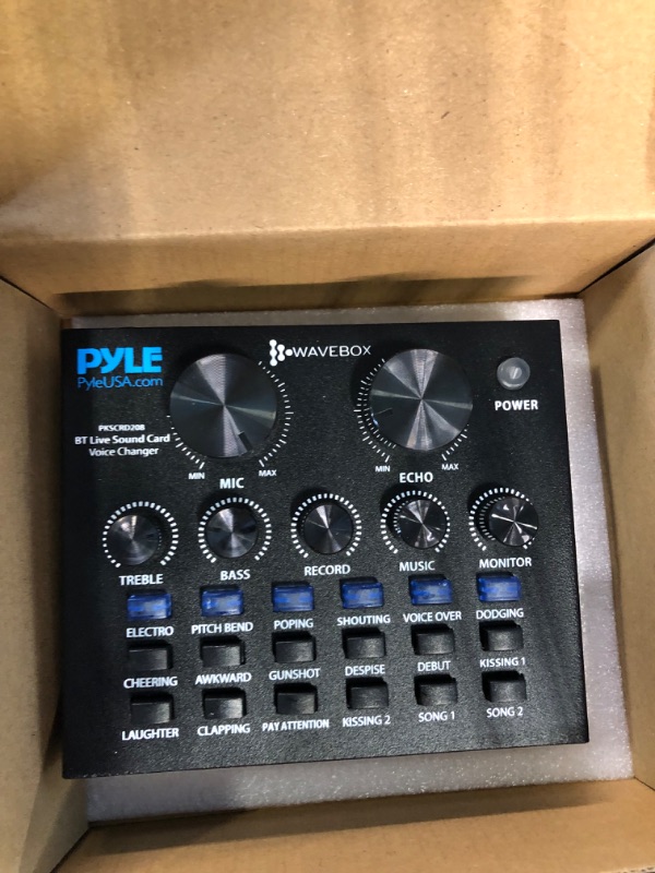Photo 1 of Pyle PKSCRD208 Bluetooth Mini Audio Interface Podcast Mixer Sound Card - Live Streaming for P…