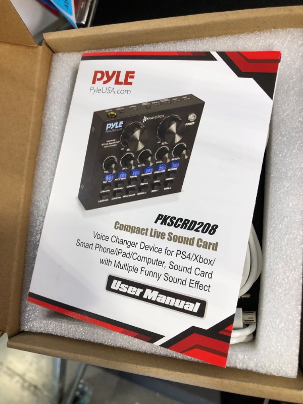 Photo 5 of Pyle PKSCRD208 Bluetooth Mini Audio Interface Podcast Mixer Sound Card - Live Streaming for P…