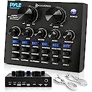 Photo 1 of Pyle PKSCRD208 Bluetooth Mini Audio Interface Podcast Mixer Sound Card - Live Streaming for P…