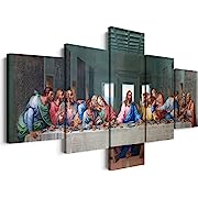 Photo 1 of  5 Piece Last Supper Leonardo Da Vinci Canvas Christian Wall Art Religious Wall Decor Je…