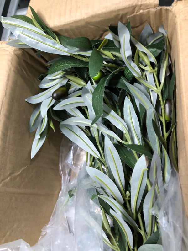 Photo 1 of 7.6FT (92'') Olive Tall Skinny Artificial Plants for Home Indoor, Fake Potted Olive Silk Tree for Modern Home Office Living Room Floor Decor Indoor