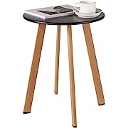 Photo 1 of 
juserox Outdoor Table Small Patio Side Table, Black Round Side Table with Metal Wood Grain Legs, Weatherproof, Portable, Outdoor End Table for Garden, Balcony, Yard, Balcony, Livingroomjuserox Outdoor Table Small Patio Side Table, Black Round Side Table 