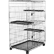 Photo 1 of  Large 3-Tier Cat Cage Playpen Box Crate Kennel - 36 x 22 x 51 Inches, Black