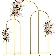 Photo 1 of 
Wokceer Wedding Arch Backdrop Stand 6FT, 5FT, 4FT Set of 3 Gold Metal Arch Backdrop Stand for Wedding Ceremony Baby Shower Birthday Party Garden Floral Balloon Arch DecorationWokceer Wedding Arch Backdrop Stand 6FT, 5FT, 4FT Set of 3 Gold Metal Arch Back