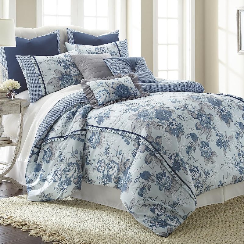 Photo 1 of Amrapur Overseas | Farmhouse 8-Piece Floral Comforter Set (Queen)