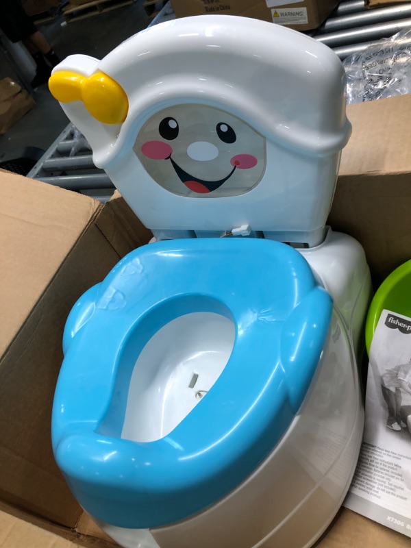 Photo 2 of Fisher-Price Toddler Toilet Learn-To-Flush Potty Training Seat With Lights Sounds Phrases And Removable Pott…